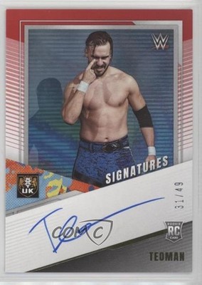 2022 Panini WWE NXT Signatures Red 31/49 Teoman #NS-TEO Rookie Auto RC 00gy