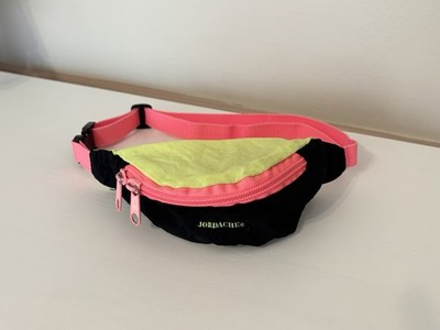 Vintage 80 s 90 s Jordache Waist Fanny Pack Belt Bag Nylon Yellow Pink Black