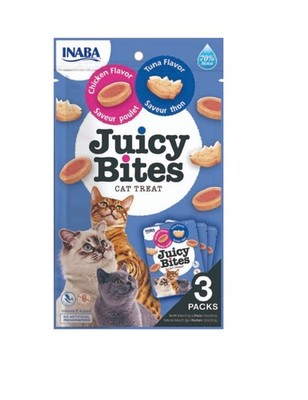 INABA Juicy Bites Leckerli mit Thunfisch und Huhn für Katzen 33,9 g (3x11,3 g)