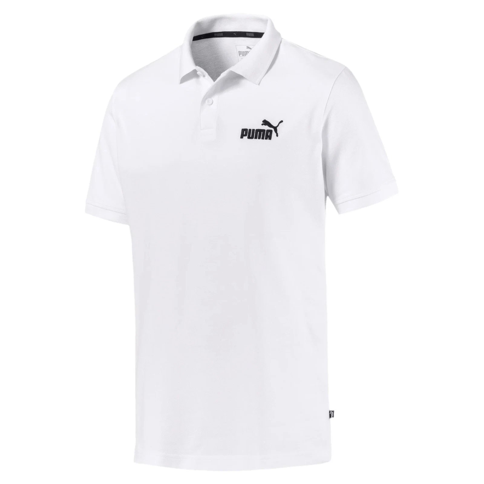 Puma Men's Polo Shirt - Pique, Stretch Cotton, Short Sleeve, Solid White L