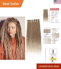 40 Strands Synthetic Dreadlock Extensions 18 Inch Single Ended Ombre Blonde T...