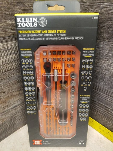 Nuevo sistema de trinquete y atornillador de precisión Klein Tools 32787, 64 piezas 60 brocas -