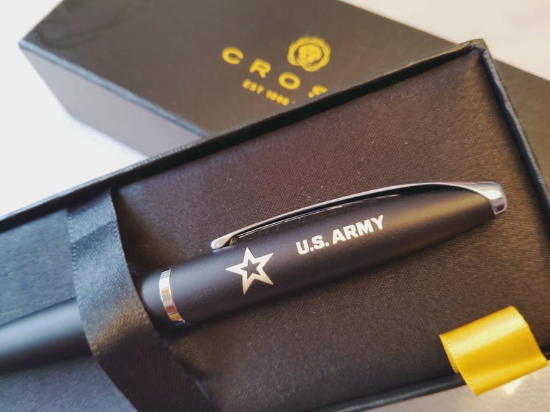UNITED STATES ARMY CROSS BLACK AND CHROME ATX BALLPOINT PEN COLLECTORS $120 GIFT