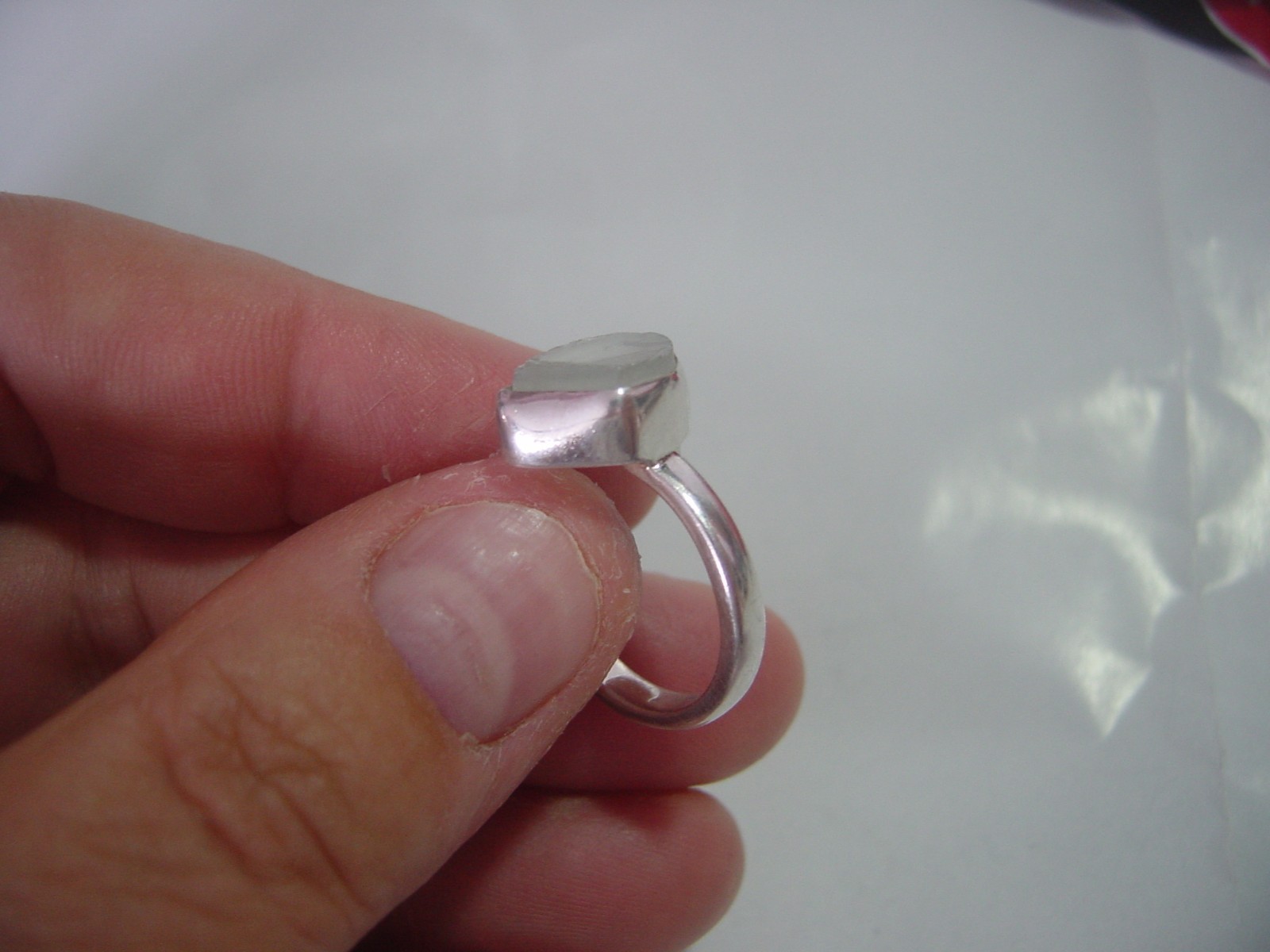 Vintage Solid Silver Ring-SUPERB-very large Natur… - image 4