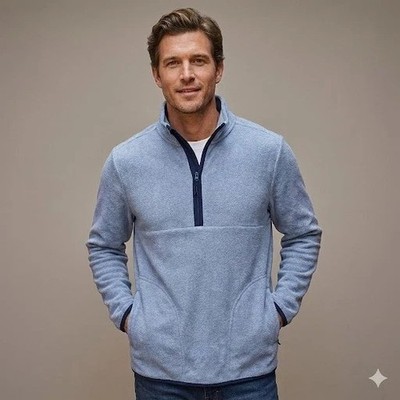 Men's NWT Polar Fleece Half Zip Sweatshirt - Goodfellow & Co  Light Blue XXL