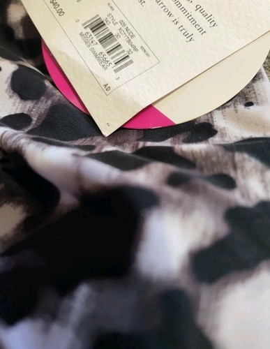NEW! Croft & Barrow Black White Leopard Tankini Top Tummy Slimmer 6 $40 - Picture 7 of 10