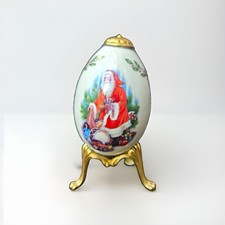 Lenox China Treasures Santa Christmas Porcelain Egg 1994 Made in USA