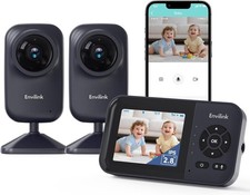 Baby Monitor 2 Cameras Night Vision 2-Way Talk App