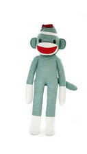 NEW Plushland Green Giant Sock Monkey Stuffed Animal - Life Size Huge 72 Inches