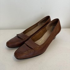 Vintage Salvatore Ferragamo Shoes Womens Size 7.5 AAA Leather Low Heel Italy 80s