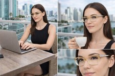 MICHAEL KORS MK8009 Cat Eye Eyeglasses Oak Crystal Champagne Clear Frame 53mm