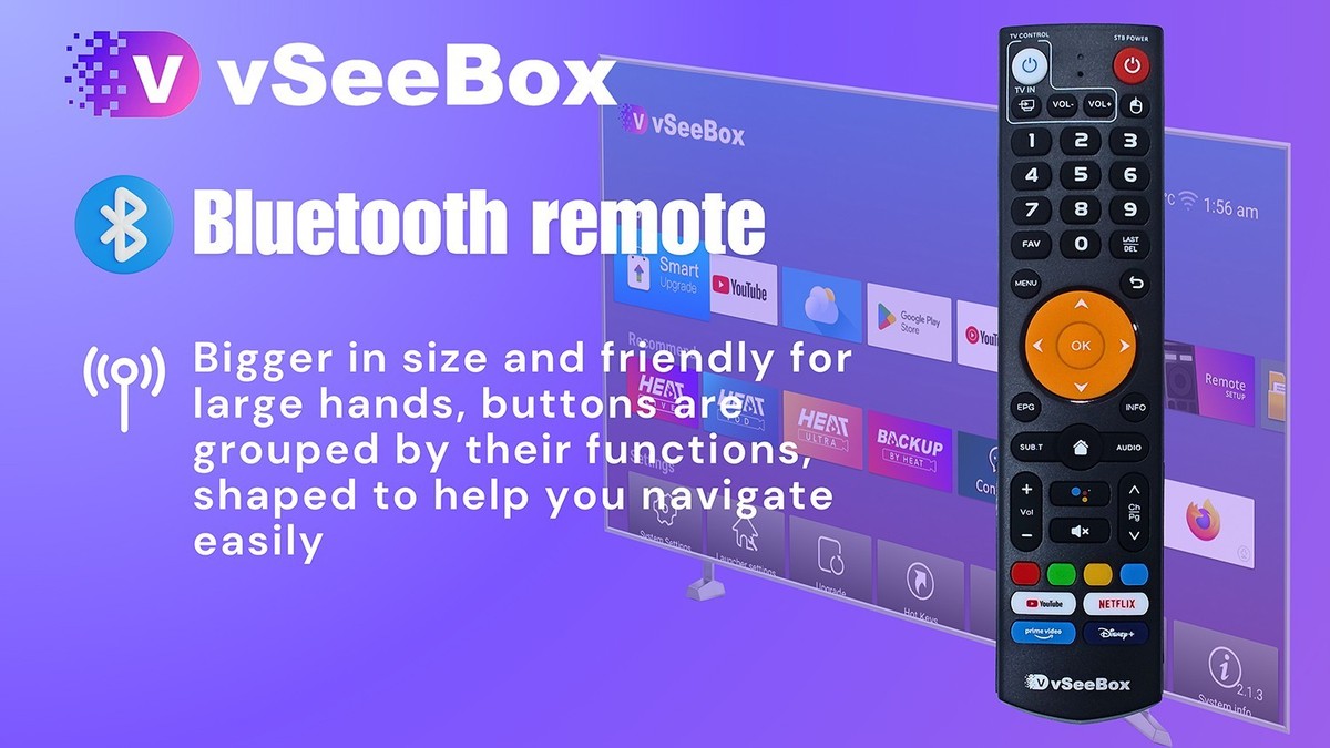 Caja Android VSEEBOX V3 PLUS - 64GB, 6K, Wi-Fi 6, Android 12 - Envío Rápido Gratis, Ideal Para Streaming