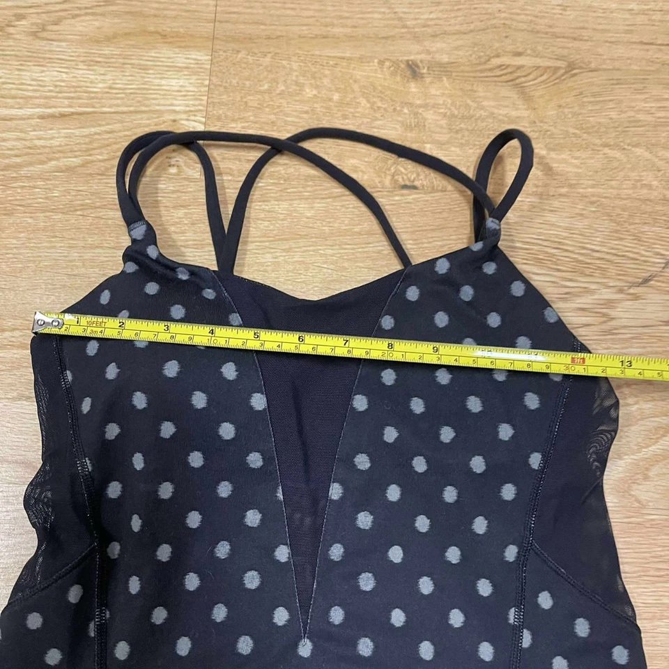 Lululemon изысканный майка 6 встроенный бюстгальтер Ghost Dot / черный и черный сетки - Изображение 4 из 4