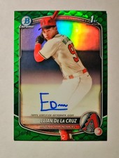 Elian De La Cruz 2025 1st Bowman Chrome AUTO GREEN Reptilian REFRACTOR 10/99 M6