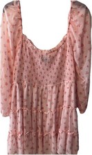 B Darlin Pink Floral Mini Dress Juniors 15/16 NWT Long Sleeve Ruched Bust EASTER