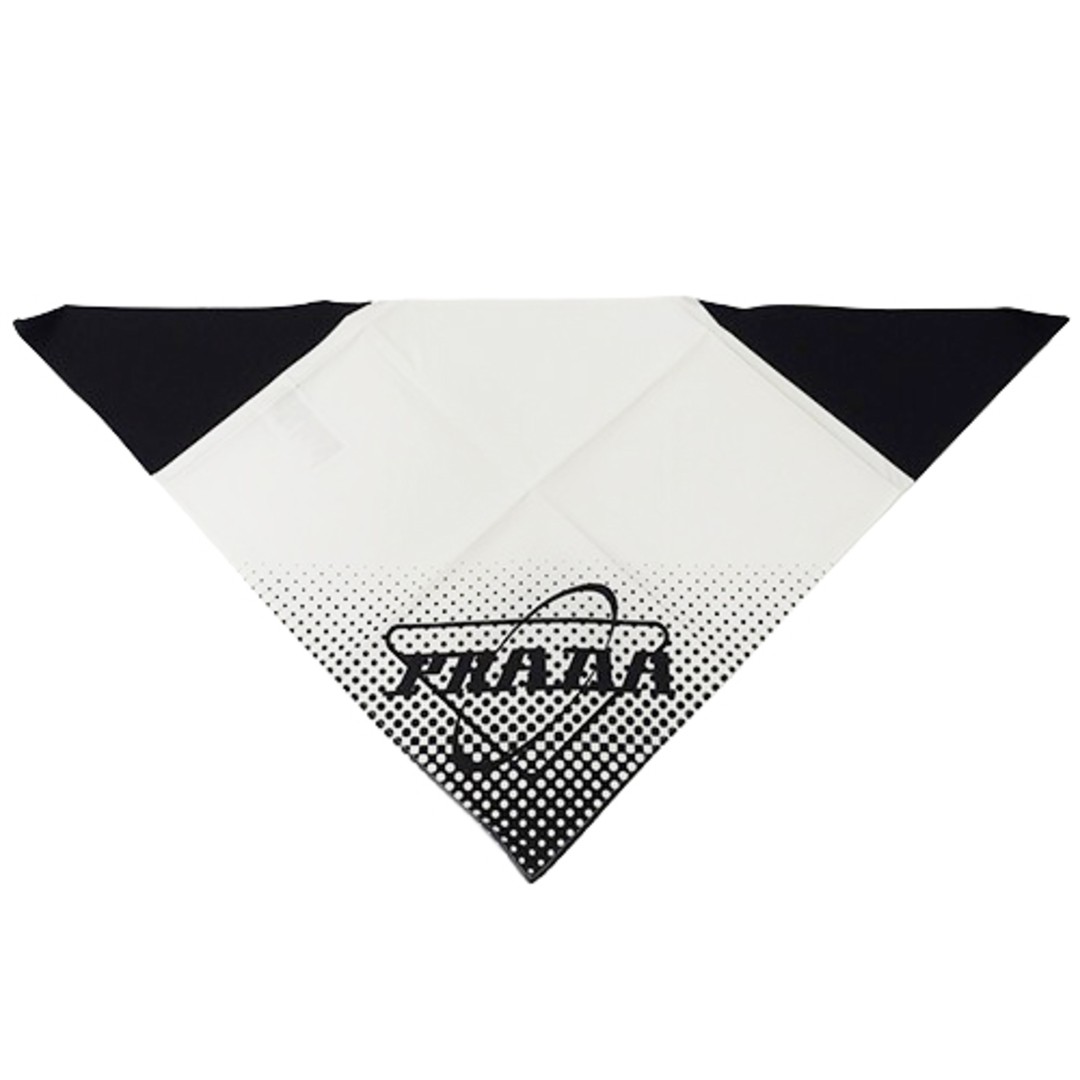Prada logo scarf for women and men in cotton white and black with triangular design P792A