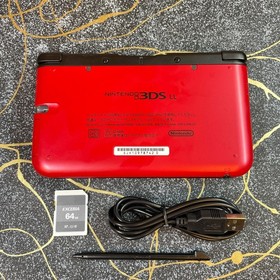 Nintendo 3DS XL LL Console Red Multi-Region Cartridge Compatible 64G SD Stylus