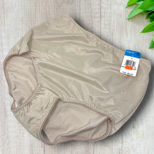 NWT Vintage Vanity Fair Panties Nylon Liquid Satin Sz XL Inside Tag Beige NEW