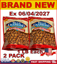 Blue Diamond Almonds Gluten Free Smokehouse Flavored Snack Nuts, 1 LB 2 Pack