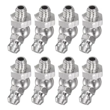 8pcs 304 Stainless Steel 45 Degree Hydraulic Grease Fitting M6x1 Thread