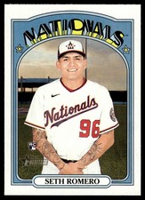 2021 TOPPS HERITAGE BASEBALL CARD SETH ROMERO #580 RC WASHINGTON NATIONALS 6502