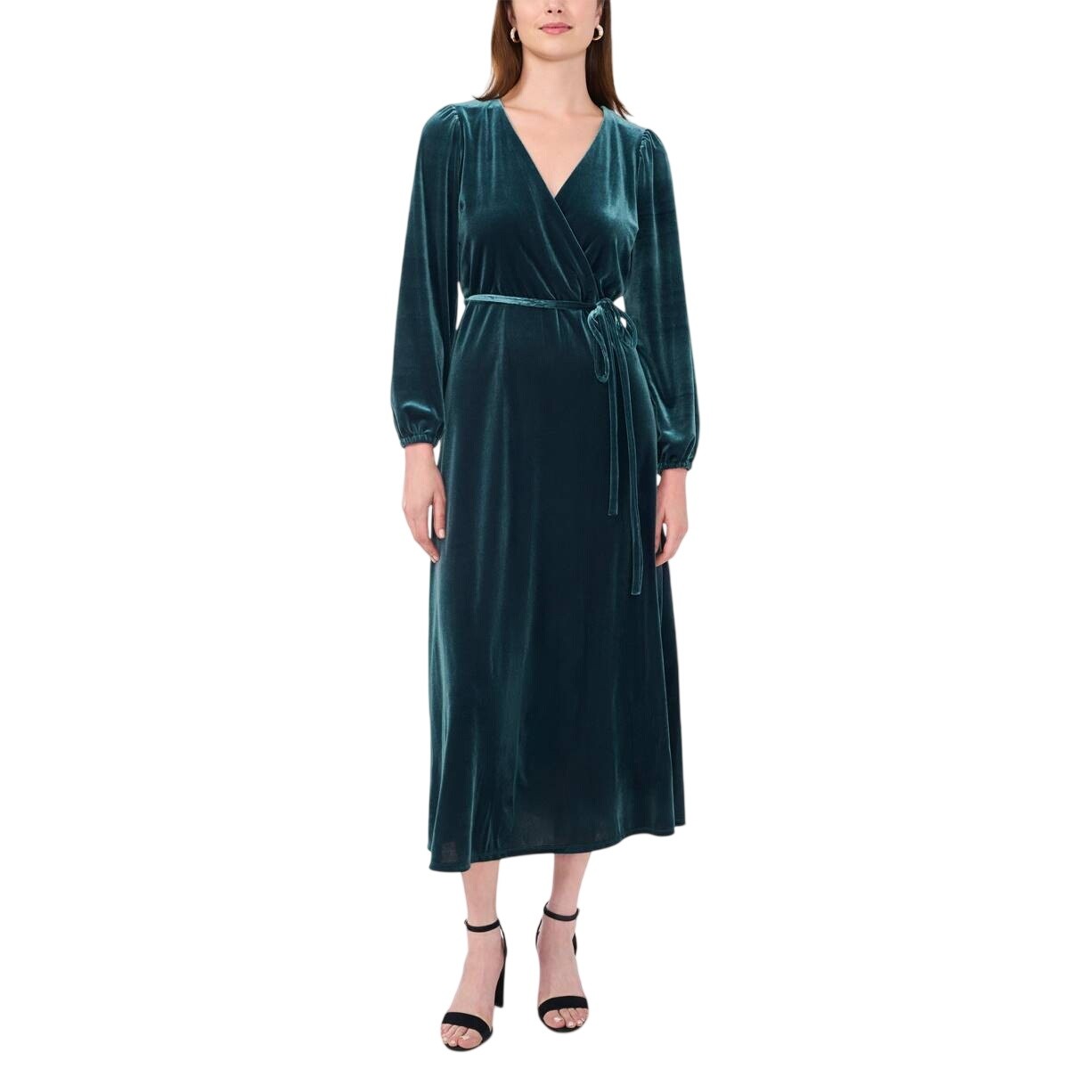 green emerald velvet dress Classic Long Sleeve Chiffon Green Dress main image 0