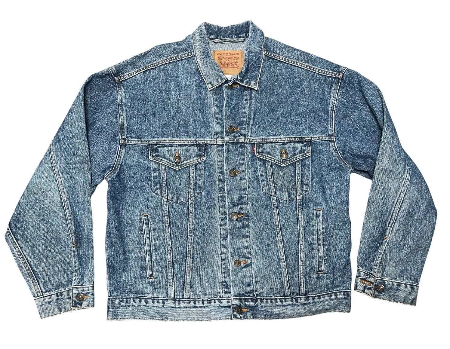 Vintage 90s Levi's Denim Trucker Jacket 70507 4890 Large Medium Wash
Opens in a new window or tab