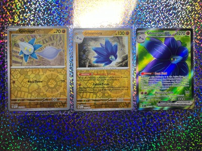 Pokemon TCG: Full Art 213/197 Glimmora ex; Rare Reverse Holo 126/193 Glimmora