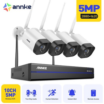 ANNKE 5MP Wireless CCTV System 2-Wege Talk IP Kamera WiFi 10CH Video NVR Sicherheit
