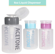 Pana 6 oz Labeled Liquid Push Down Pump Dispenser Empty Bottle