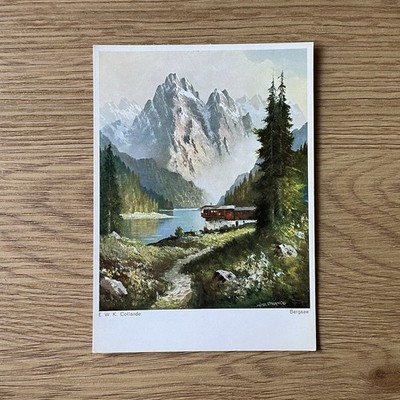 Alte Kunstpostkarte  Bergsee'' E. W. K.Collande Vintage