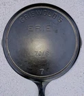 Griswold's "ERIE"  701B 7 Vintage Cast Iron Skillet