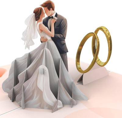 LIMAH  Pop-Up Karte zur Hochzeit - zum Hochzeitstag oder zur Trauung - 3D Glückw