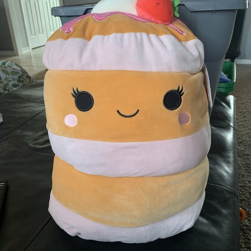 Squishmallows Sawtelle Strawberry Stack of Shortcake Pancakes 16" Plush (a42) - Picture 1 of 4