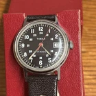 Timex Militar Black Dial Men's Hand-Wind Vintage Watch in working order 1970s