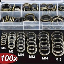 100pcs Oil Drain Plug Gasket Washer Seal Set M6 M8 M10 M12 M14 M16 100pcs Oil Drain Plug Gasket Washer Seal Set M6 M8 M10 M12 M14 M16
