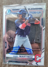 Angel Martinez Signed 2021 Bowman Draft Baseball Card #PDC-34 Guardians Chrome