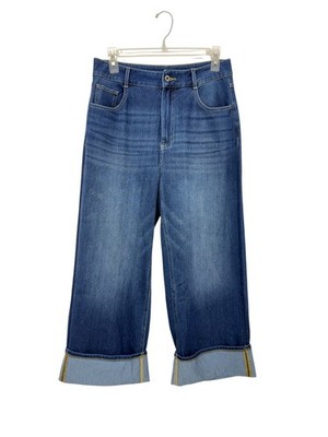 NWT Halara Flex High Waisted Wide Leg Rolled Hem Women's Jeans Size M Petite