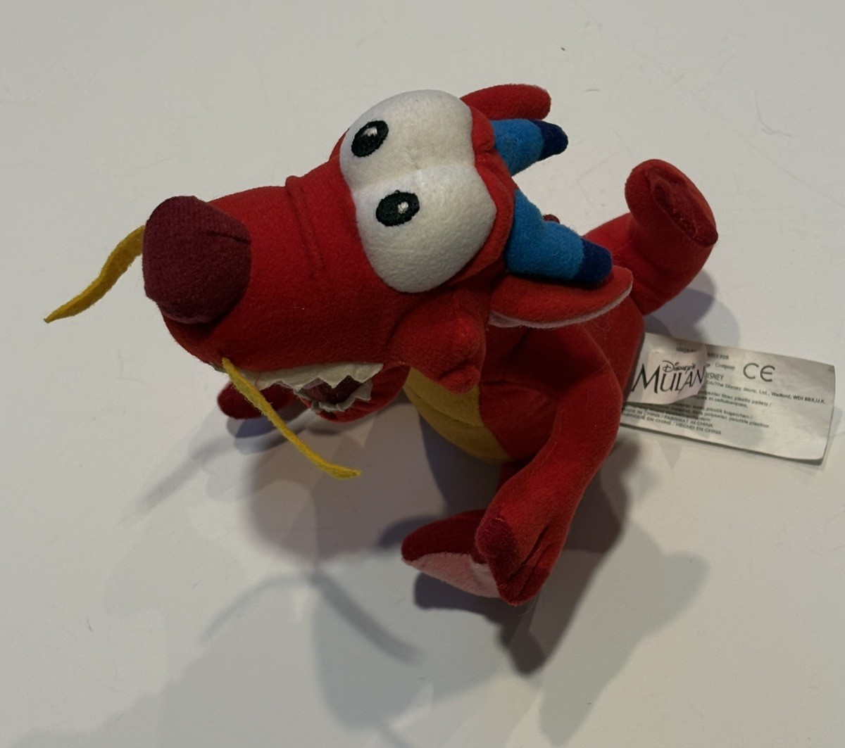 Vintage 1990s Walt Disney Store Exclusive Mulan Mushu Beanbag Plush Toy USED