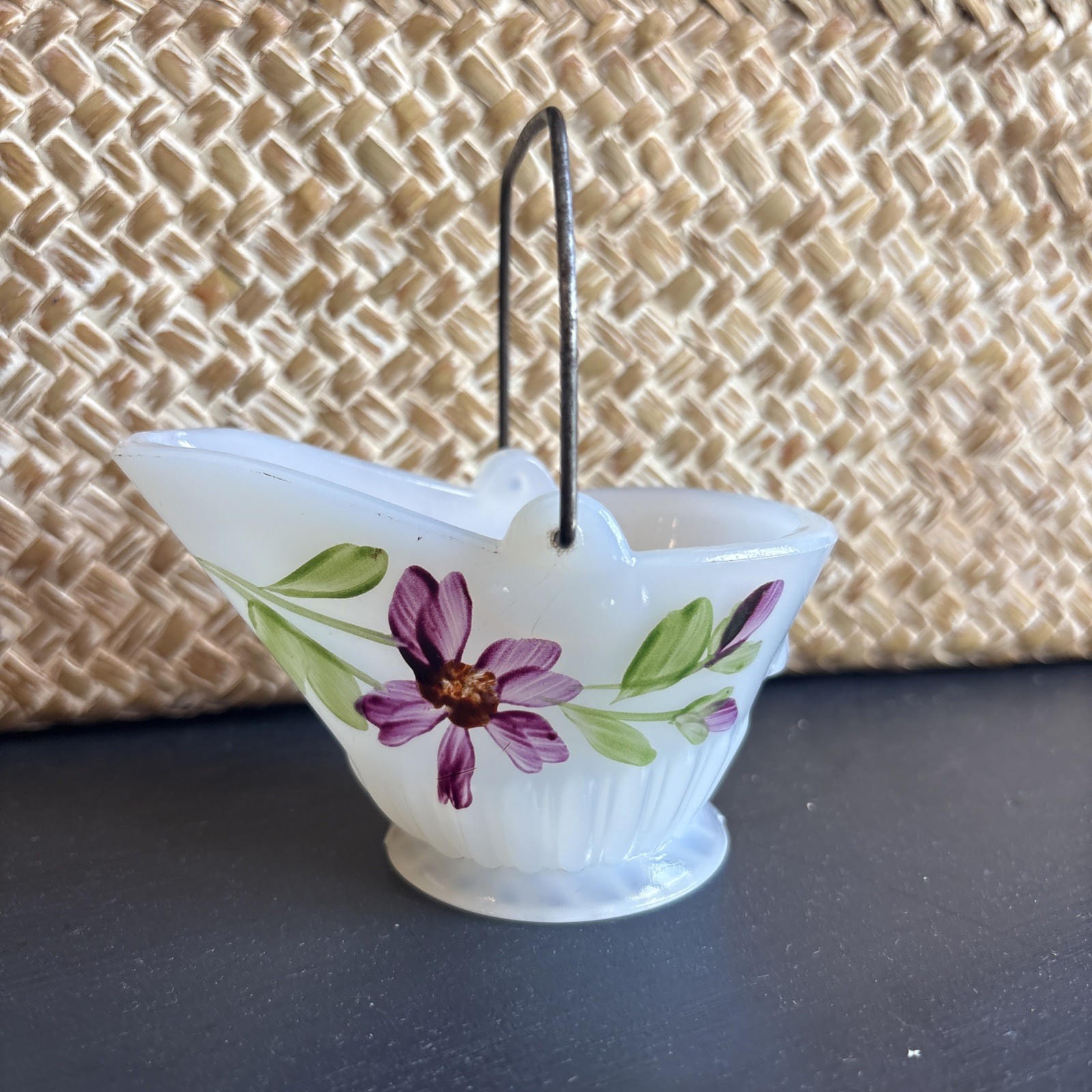 Vintage Tiffin Milk Glass Clambroth Coal Bucket