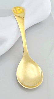 Georg Jensen Jahreslöffel 1978 Silber vergoldet mit Emaille 45 3 g