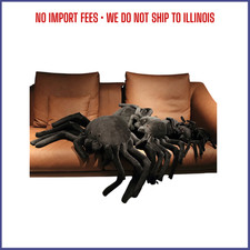 Giant Black Spider Plush 25x40cm Super Soft Stuffed Animal Halloween Decor