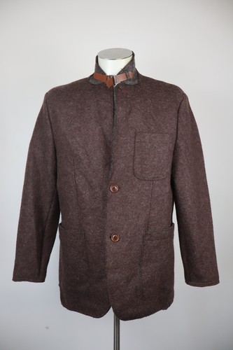 Napapijri, Napapijri Men’s M Vintage Casual Jacket Wool Cotton Button Zipper Brown