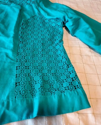 Lino USA Linen Blend Plus Size Open Summer Jacket Top 3XL Turquoise 