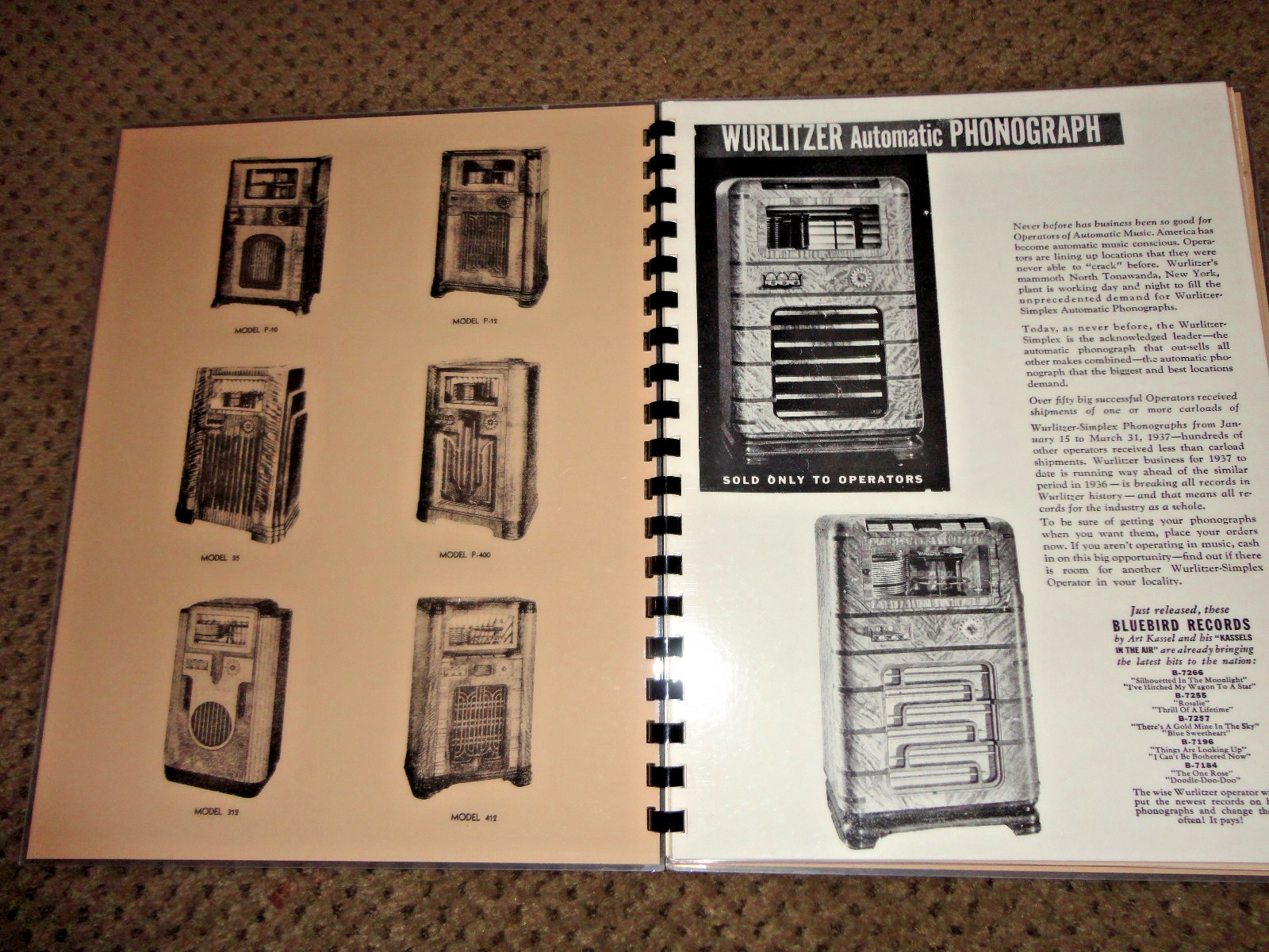 Wurlitzer Jukebox Parts Catalog and Amplifier Sound System Drawings 1934 - 1937