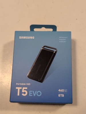 New Samsung T5 EVO 8TB Black USB 3.2 Gen 1 Portable External SSD MU-PH8T0S/AM