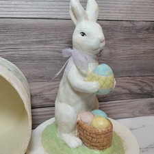 Paper Mache Easter Spring Rabbit Bunny Eggs C...