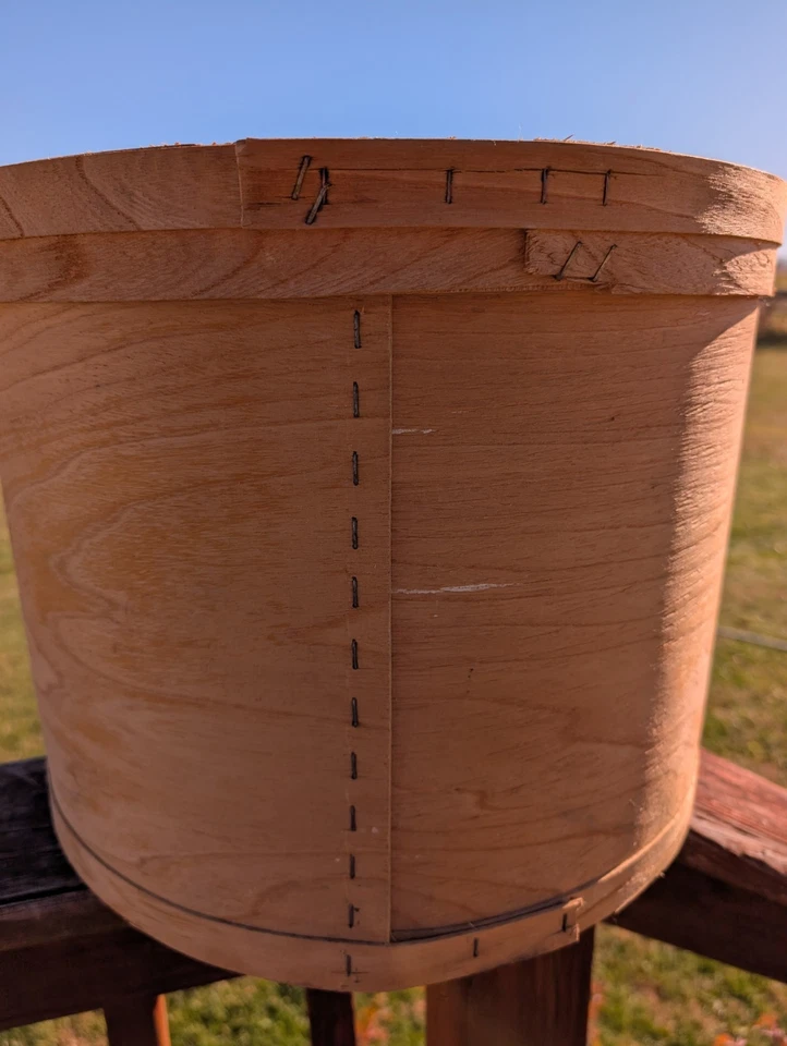 WI Barn Antique Vintage Large Round Shaker Wood Cheese Box 16" Wide x 12.5" Tall - Image 4 of 4