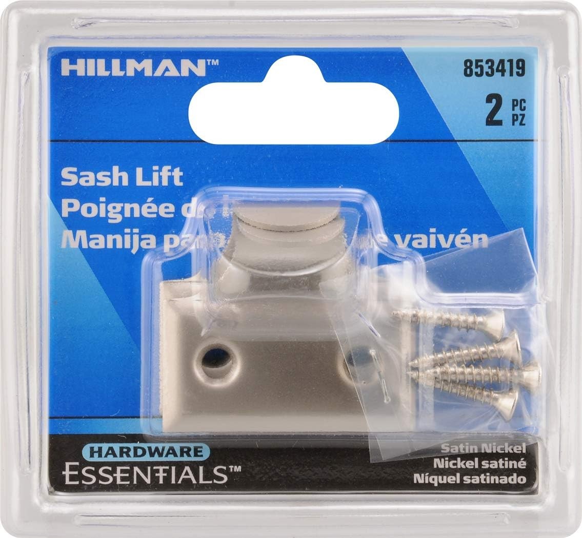 Hillman Sash Lift Hook Type Satin Nickel 2 Pack 853419