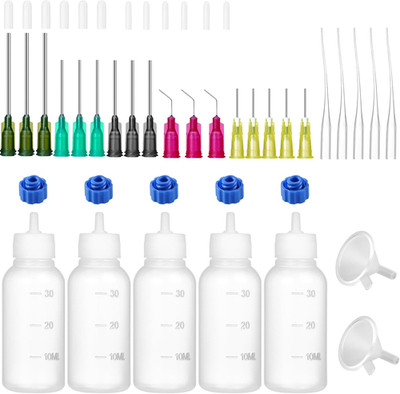 30Ml Glue Precision Tip Applicator Bottle,Needle Tip Squeeze Bottle with 14Ga 16